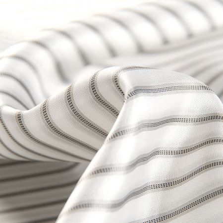 Podšívka žakárová proužky šedé/slonová kost