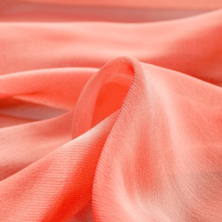 Šifon šanžán korálově červený