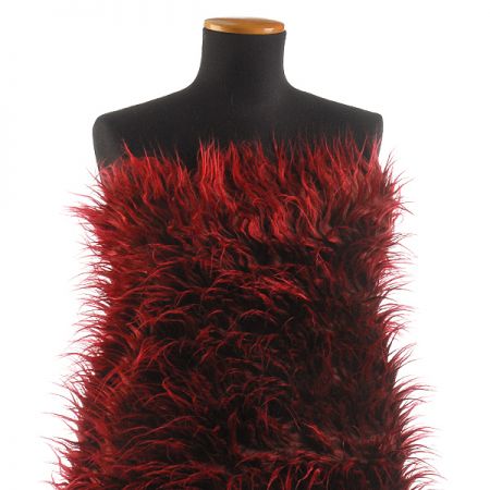 Imitace kožešiny dlouhý vlas vínová 