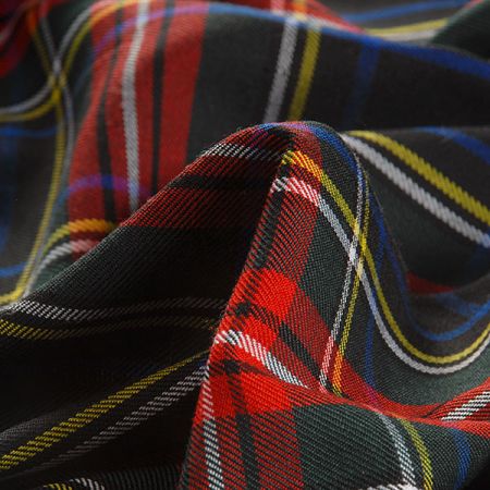 Kostýmová látka kostka tartan černočervená 