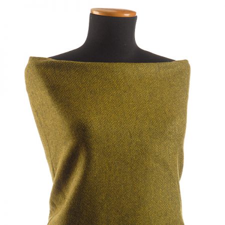 Vlněná látka vzor rybí kost zelená/zelená