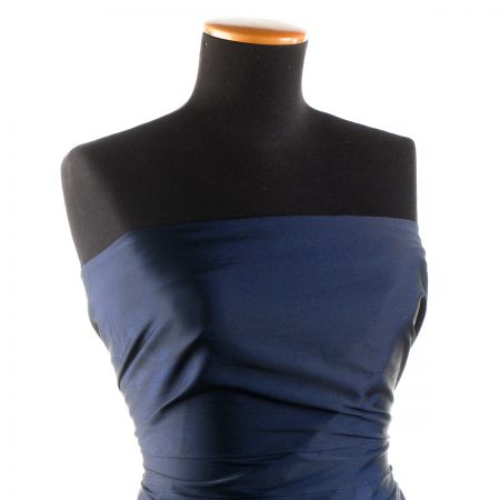 Mikado tkanina tisk květy/labutě na modrém