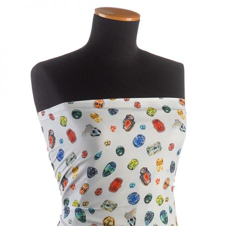 Krepdešín imitace hedvábí drahé kameny