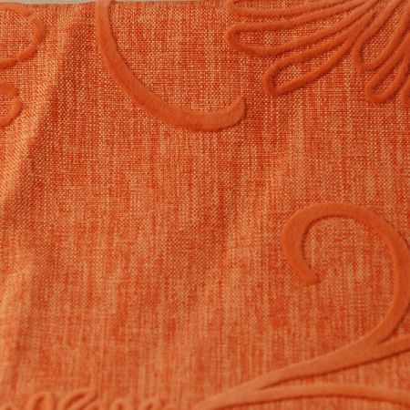 Linonovo Floral orange semišový flock