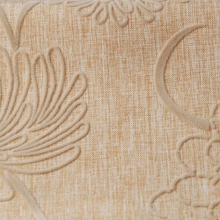 Linonovo Floral hazelnut semišový flock