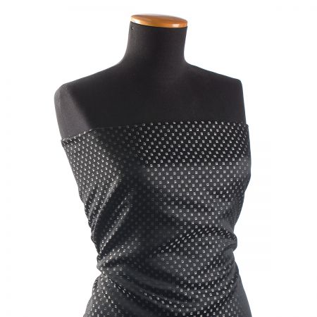 Brokát nepružný pevnější kostky černošedý