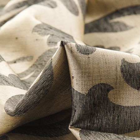 Žakárová látka imitace hedvábí ornament béžová