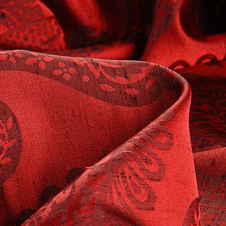 Žakárová látka imitace hedvábí orientální motiv