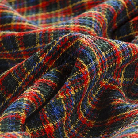 Vlněná kostýmová látka barevná kostka 