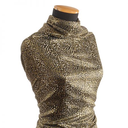 Lamé žakár zlatočerné