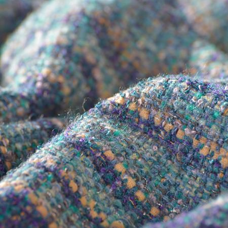 Originální ručně tkaná látka petrolejový melír