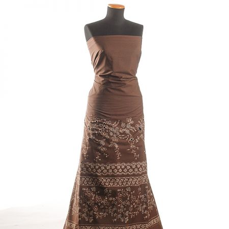 Bavlněná látka prořezávaný květinový vzor