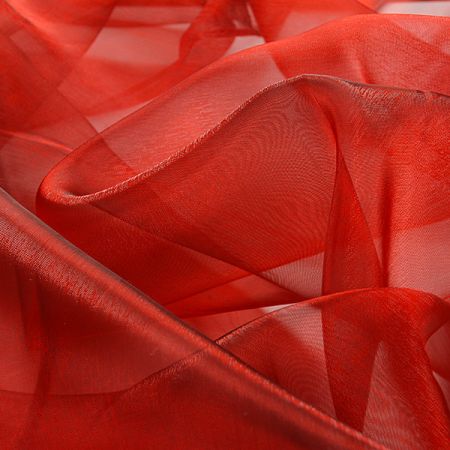 Organza šanžán červenočerná