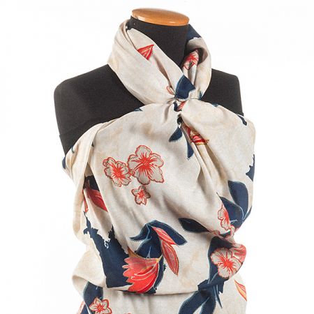 Viskózová letní látka vzor květin