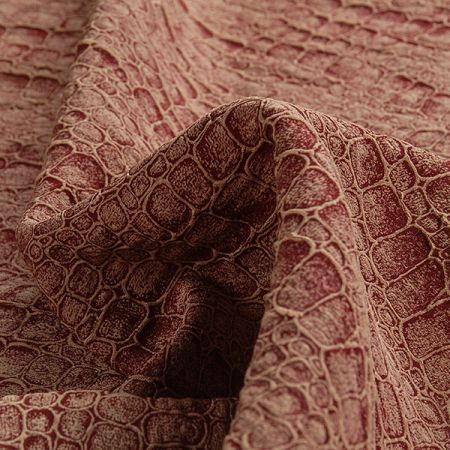 Kostýmová látka platsický vzor červenobéžová