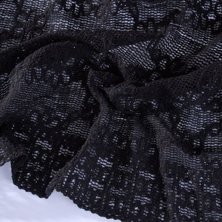 Efektní krajka síť s květinovým motivem černá