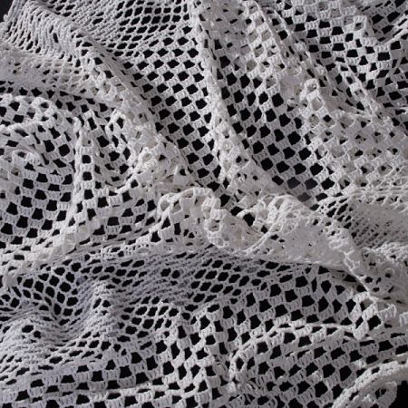 Imitace háčkované krajky/sítě barva slonová kost