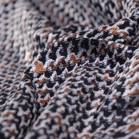 Samet pružný vzor Esterházy hnědostříbrný