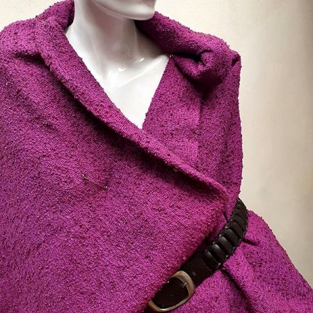 Kabátová látka buklé cyklámen