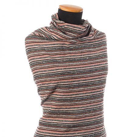 Llátka Art Fabrics vlna směs proužky lososová