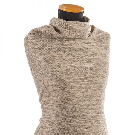 Kostýmová látka vlna směs melír hnědobéžový