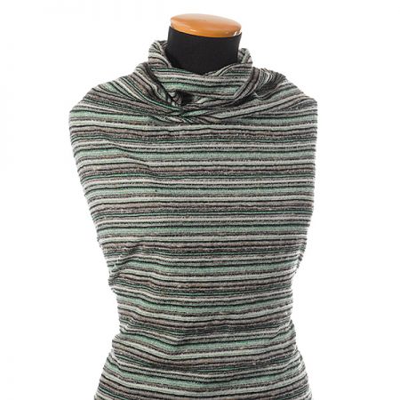 Látka vlněná kostýmovka proužky zelená/černá