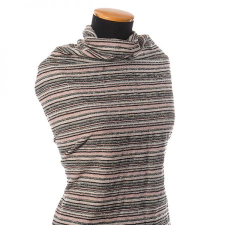 Látka Art Fabrics vlna směs proužky  růžová/černá