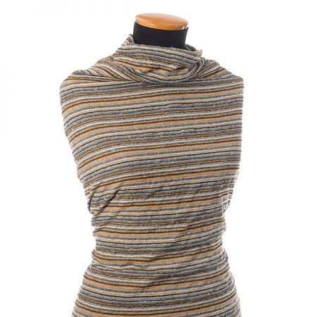 Látka Art Fabrics vlna směs proužky sv.hnědá