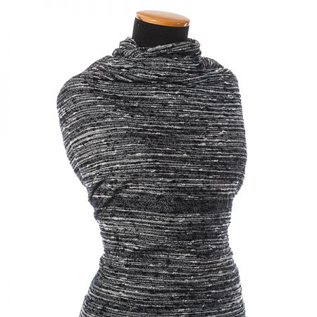 Látka Art Fabrics vlna směs buklé černá/bílá