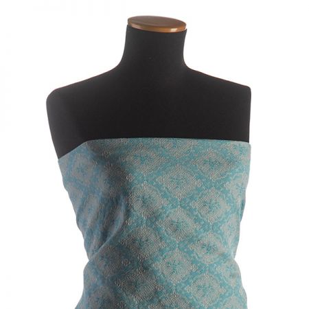 Replika historické látky Art Fabrics Medailon tyrkysovozlatá