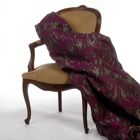 Replika historické tkaniny Arras khaki/ fialová