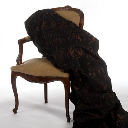 Replika historické tkaniny Arras hnědá/černostříbrná