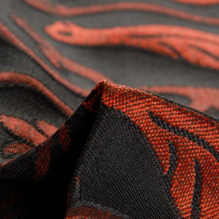 Replika historické tkaniny Arras rezavá/černá