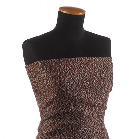 Kostýmová látka Art Fabrics tvíd moaré hnědobílá