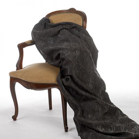 Replika historické tkaniny Arras šedá/tmavě šedá