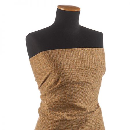 Tvíd rybí kost Art Fabrics žlutooranžový melír