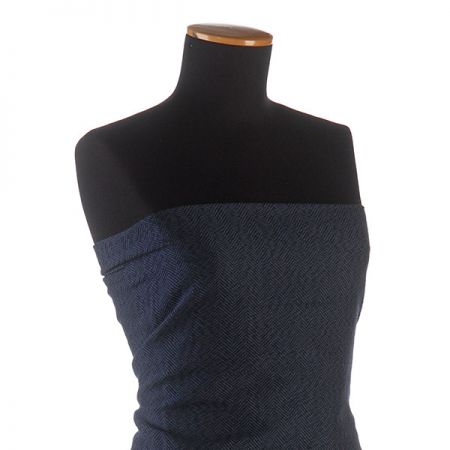 Kostýmová látka vzor rybí kost Art Fabrics modrá