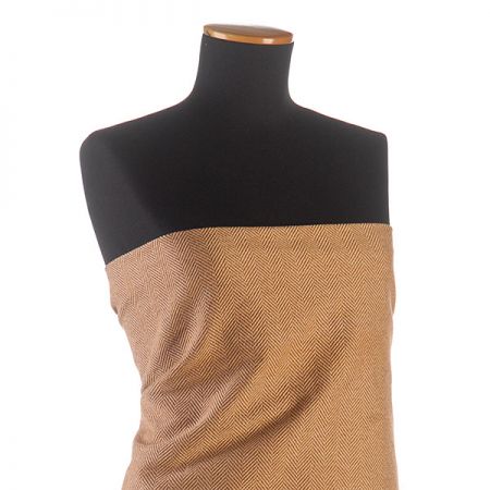 Kostýmová látka vzor rybí kost Art Fabrics rezavohnědá