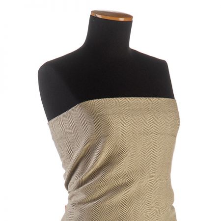 Kostýmová látka vzor rybí kost Art Fabrics smetanová