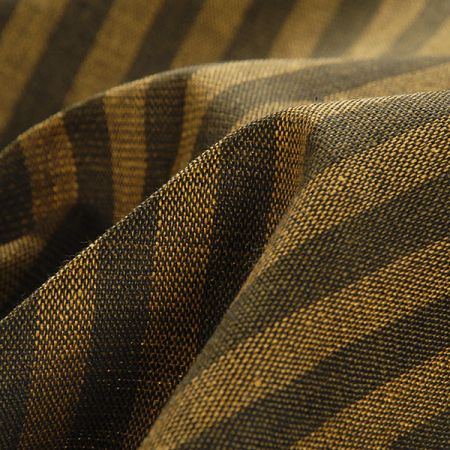 Len Art Fabrics pruhy okrová khaki úzké