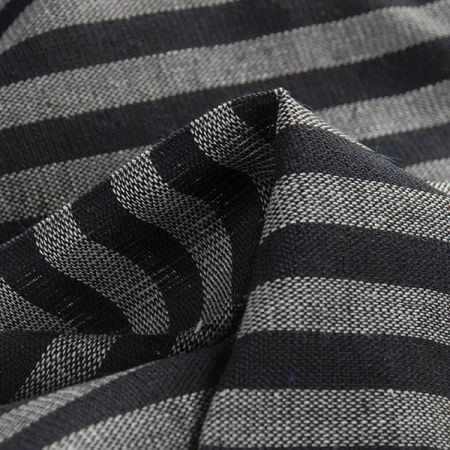 Len Art Fabrics pruhy černá bílá úzké