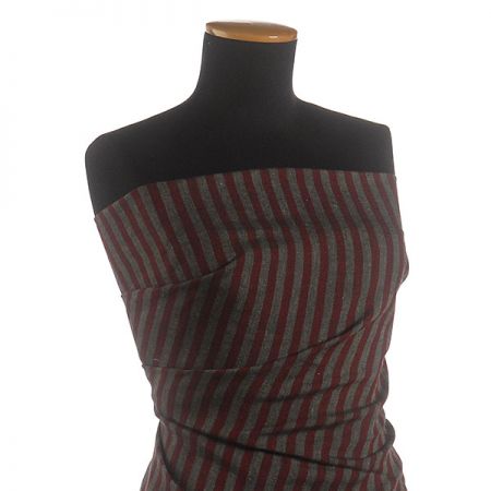 Len Art Fabrics pruhy úzké tmavě červenočerné