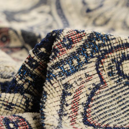 Žakár Art Fabrics Paisley orient fialovožlutý