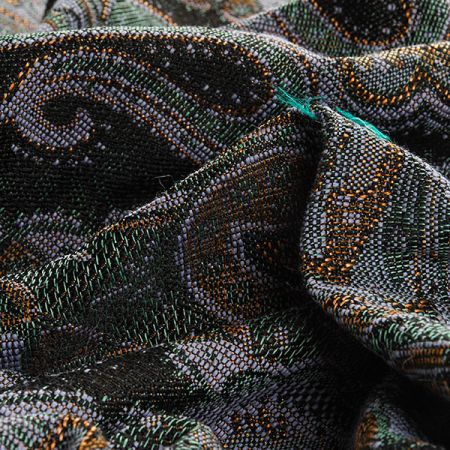 Žakár Art Fabrics Paisley orient len fialovočerný