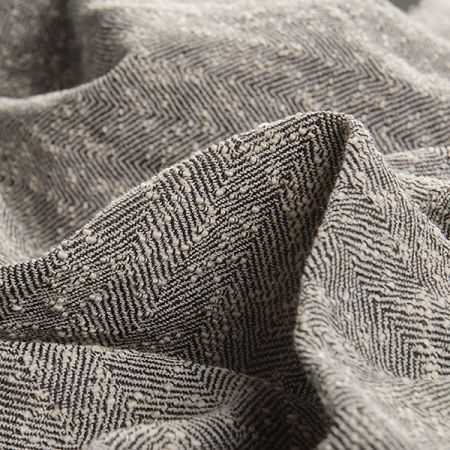 Kostýmová látka Art Fabrics vzor rybí kost nopek smetanová