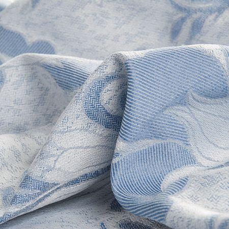 Žakárová tkanina Art Fabrics Karin květy modré