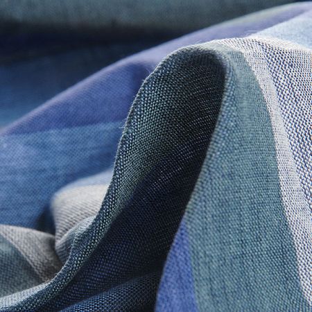 Len Art Fabrics širší pruhy sv. i tm. modré