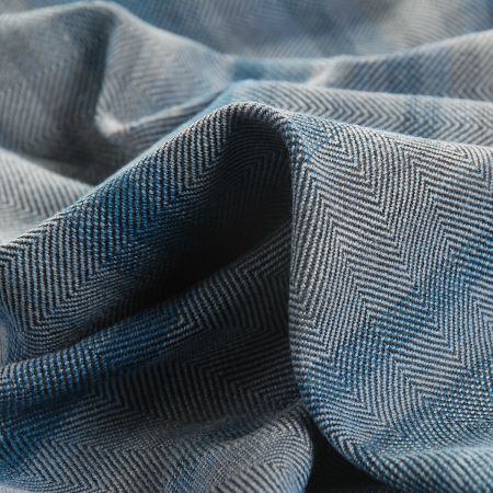 Kostýmová látka Art Fabrics rybí kost modrý melír