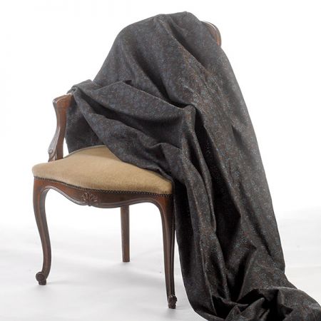 Replika historické látky Art Fabrics Rozálie hnědomodrá