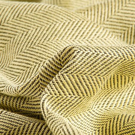 Kostýmovka Art Fabrics vzor rybí kost žlutá II.jakost